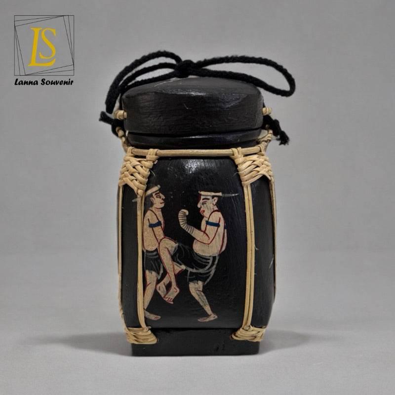 Handmade Thai Decorative Jar for Unique Traditional Home Decor Black 3