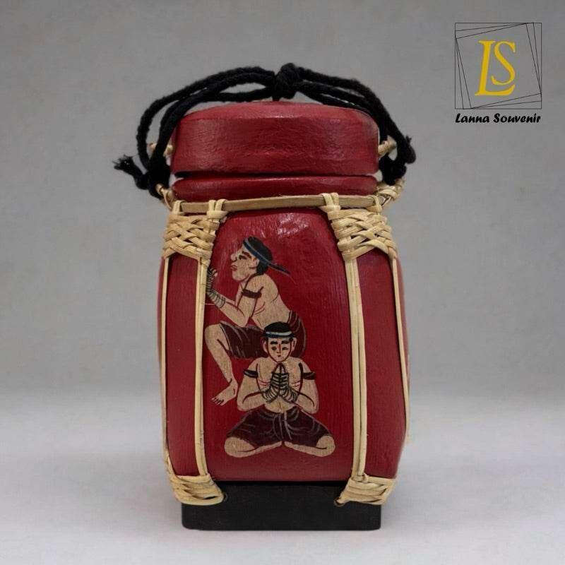 Handmade Thai Decorative Jar for Unique Traditional Home Decor Red 2