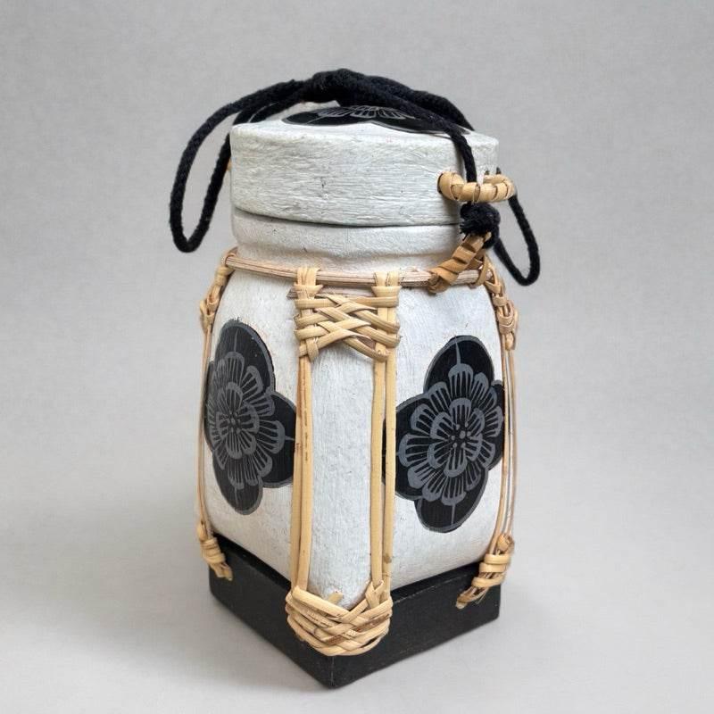 Handmade Thai Rice Basket Vase - Mini Lanna Bamboo Decorative Jar A16