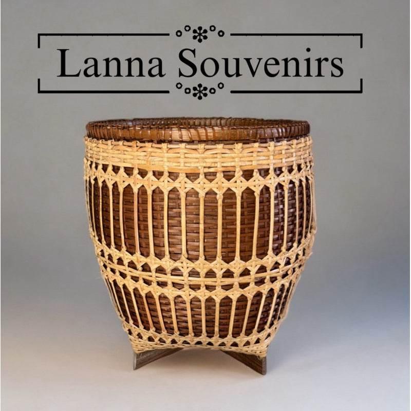 Handwoven Bamboo Rattan Basket 39x44cm - Eco-Friendly Storage Solution