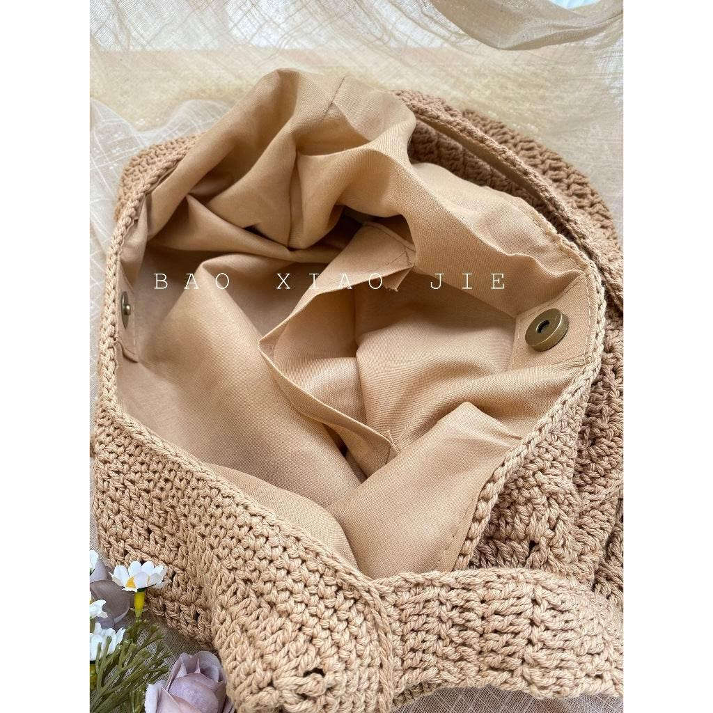Handwoven Cotton Tote Bag for Women – Eco-Friendly Shoulder Bag with Adjustable Strap | Natural Fiber | 27cm x 38cm