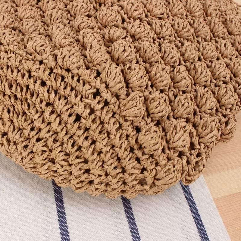 Handwoven Korean Style Shoulder Bag - Artisan Crafted Cotton Tote with Adjustable Strap, 25cm Height