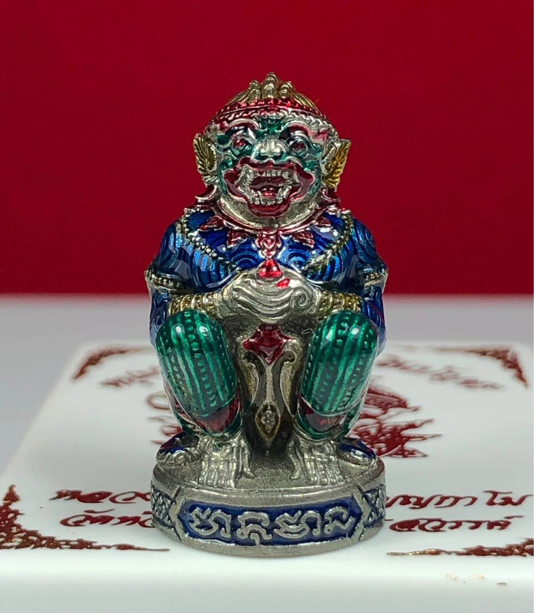 Authentic Hanuman Amulet for Protection | Hanuman Maha Prap Chin Banchorn Amulet อัลปาก้าลงยา