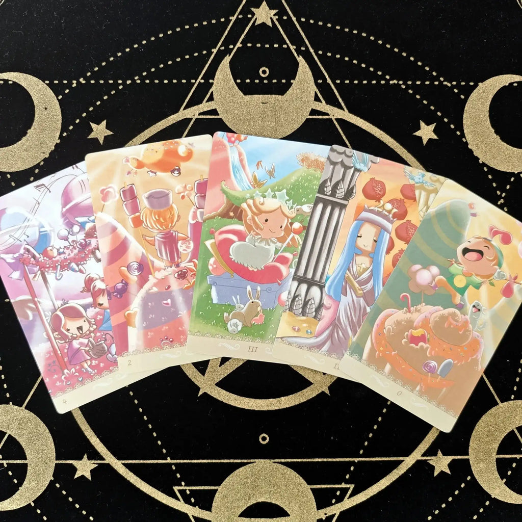 🔮 Happy Tarot Deck – Beginner-Friendly 78-Card Rider-Waite Inspired Tarot with Guidebook | Compact 12x7cm