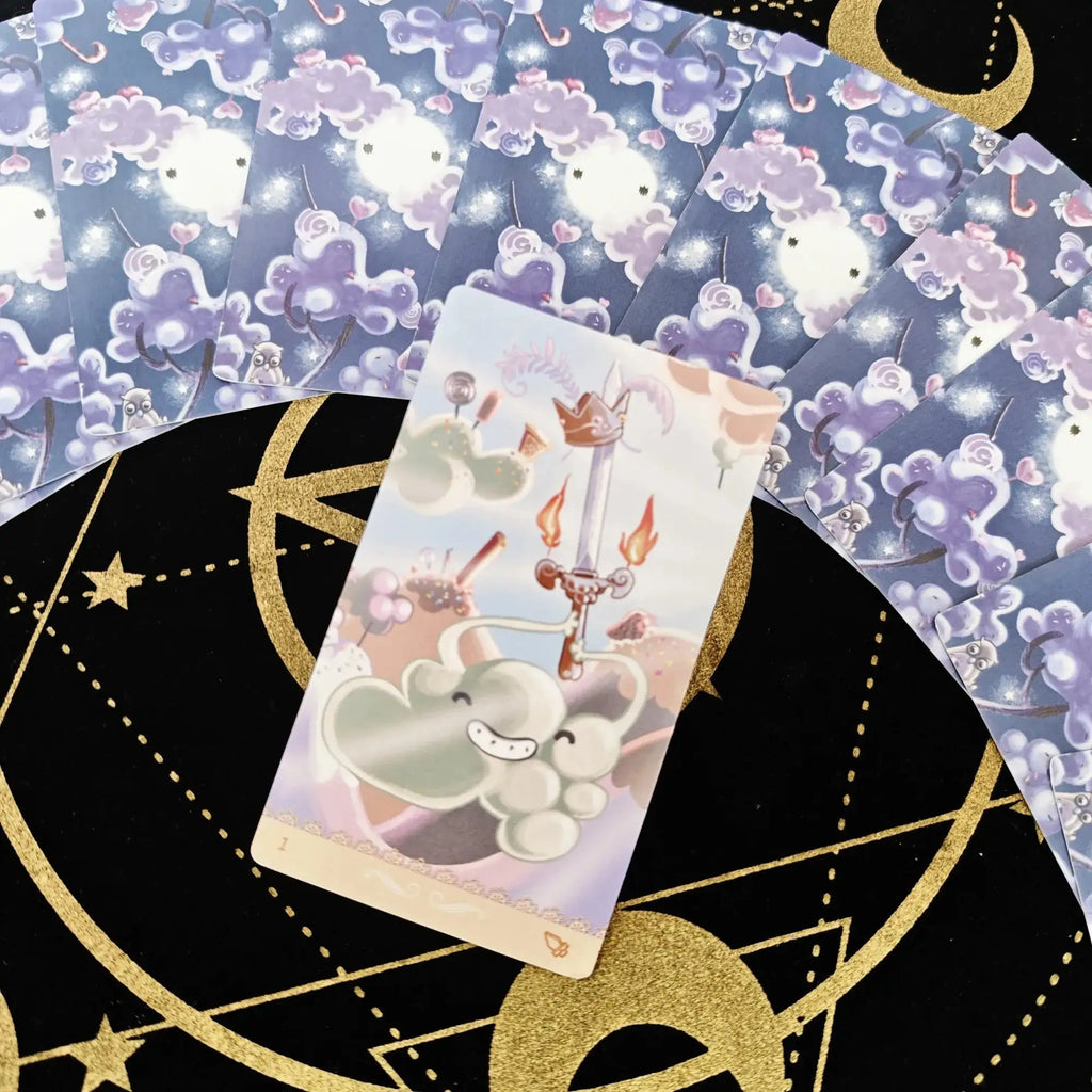 🔮 Happy Tarot Deck – Beginner-Friendly 78-Card Rider-Waite Inspired Tarot with Guidebook | Compact 12x7cm