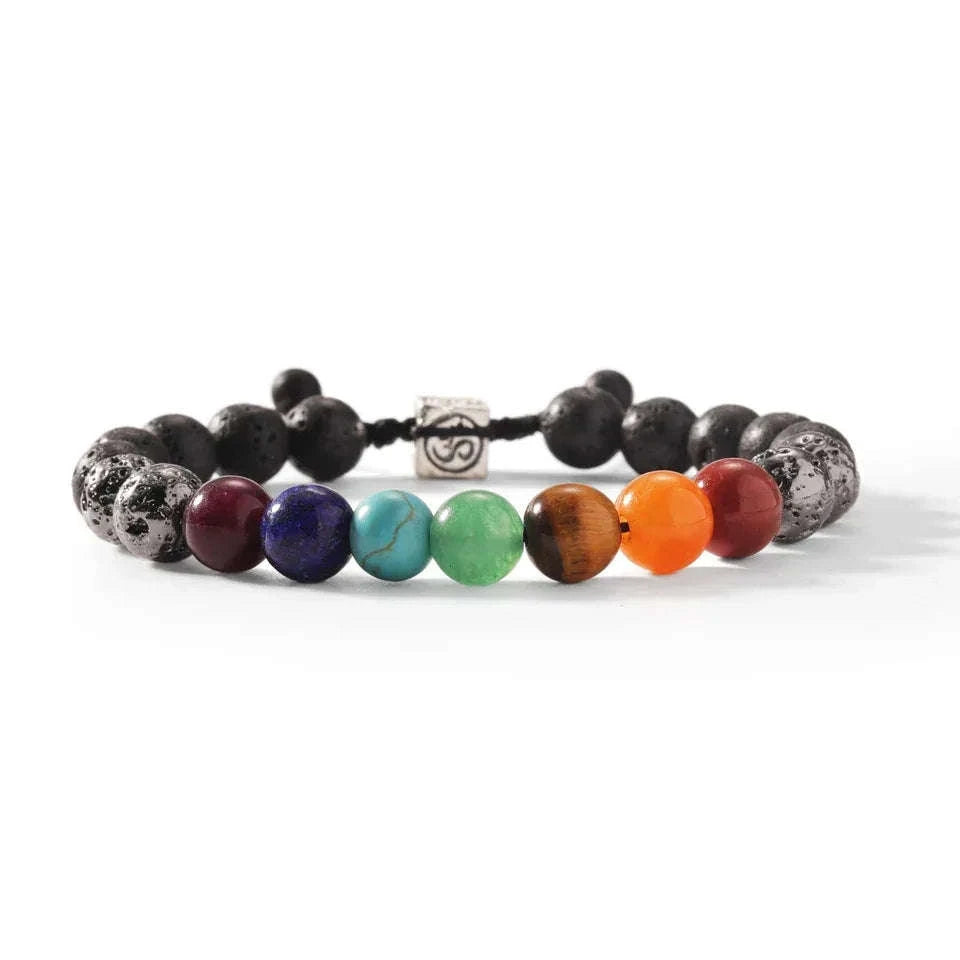 ✨ Healing Tiger Eye & Amethyst Gemstone 7 Chakra Beaded Bracelet – Yoga Stone Brazaletes Bangles for Women – Elegant Ladies’ Spiritual Jewelry