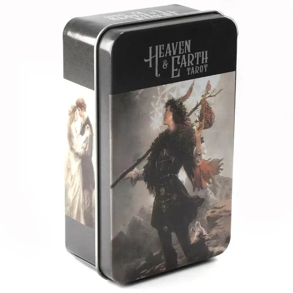 Heaven Earth Tarot Deck – 78 Cards in a Durable Tin Box with PDF Guidebook, Compact 10.3 x 6 cm