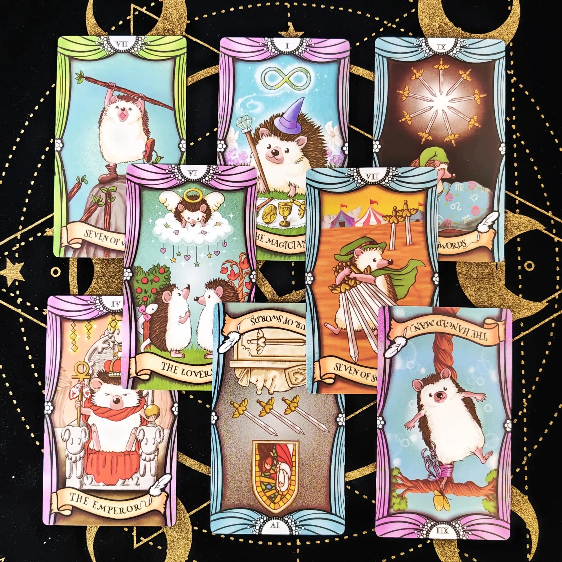 🦔 Hedgehog Tarot Deck – 78-Card Beginner-Friendly Rider-Waite Inspired Oracle & Divination Game | Pocket Size 12x7cm