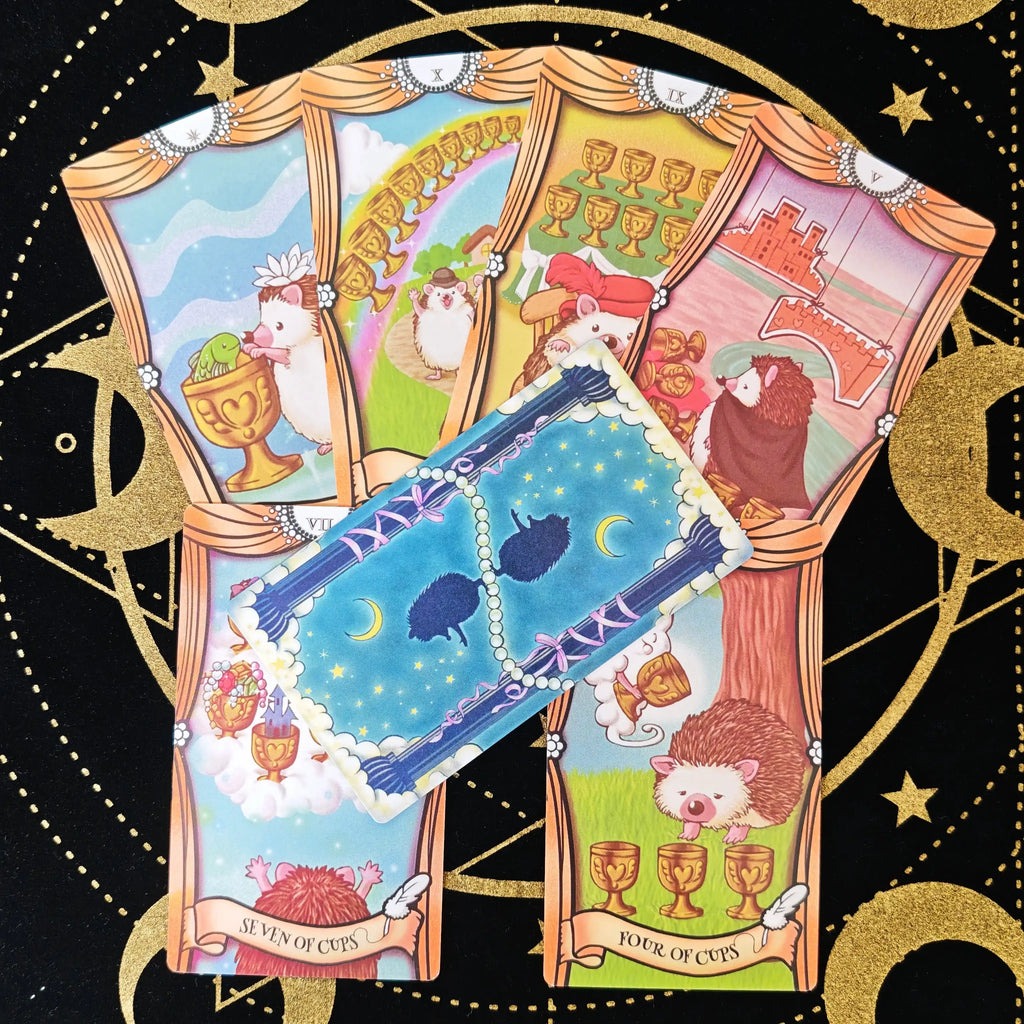 🦔 Hedgehog Tarot Deck – 78-Card Beginner-Friendly Rider-Waite Inspired Oracle & Divination Game | Pocket Size 12x7cm