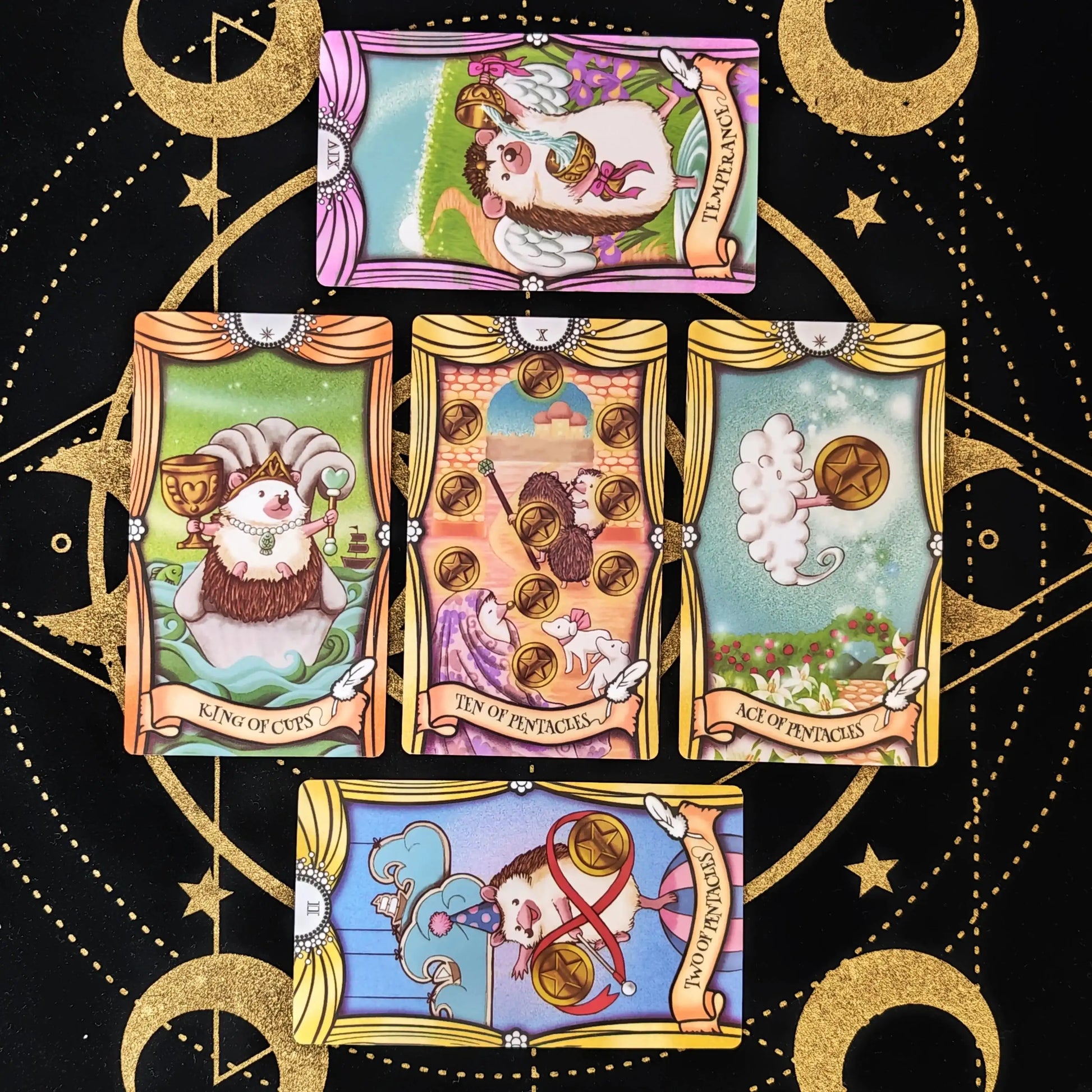 🦔 Hedgehog Tarot Deck – 78-Card Beginner-Friendly Rider-Waite Inspired Oracle & Divination Game | Pocket Size 12x7cm