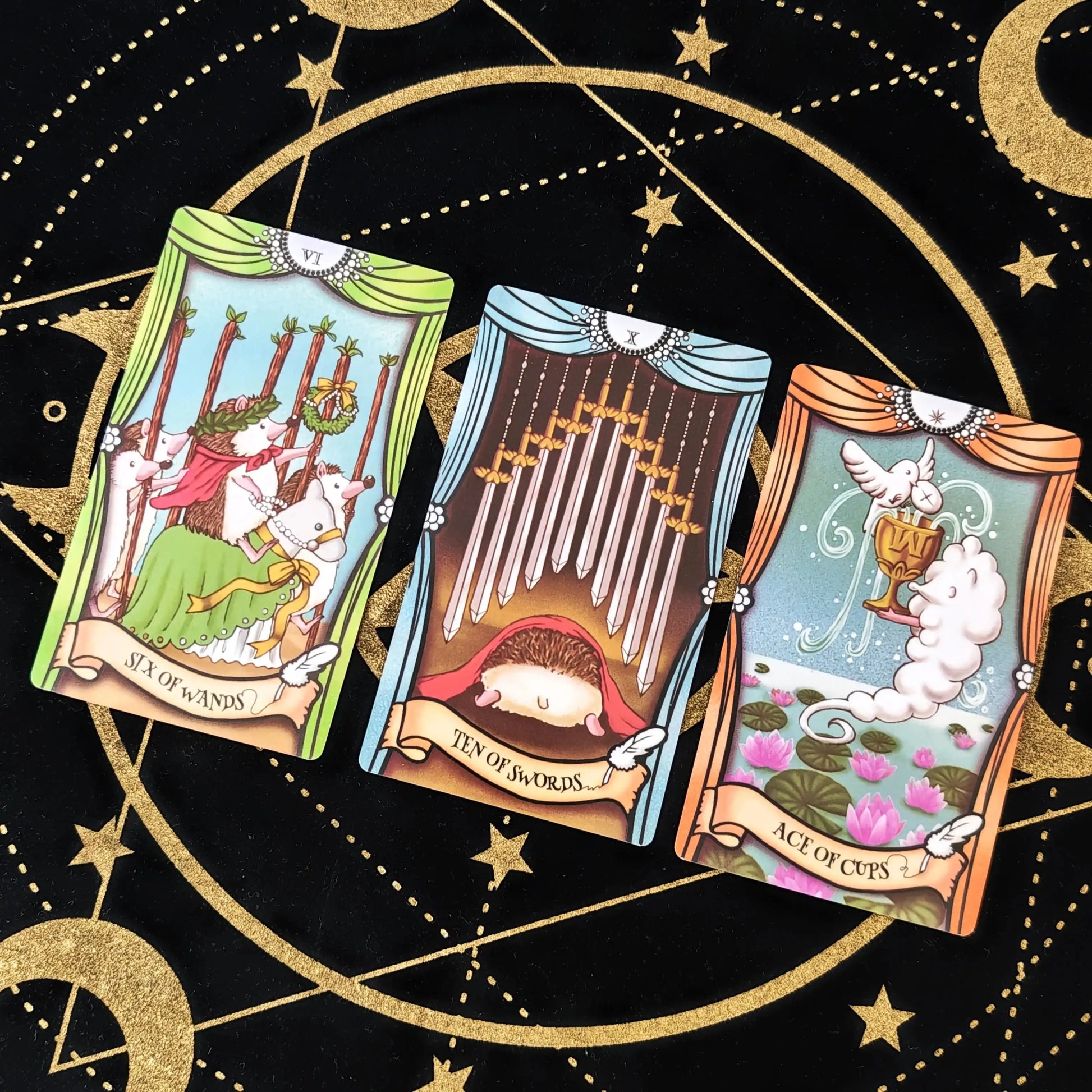 🦔 Hedgehog Tarot Deck – 78-Card Beginner-Friendly Rider-Waite Inspired Oracle & Divination Game | Pocket Size 12x7cm