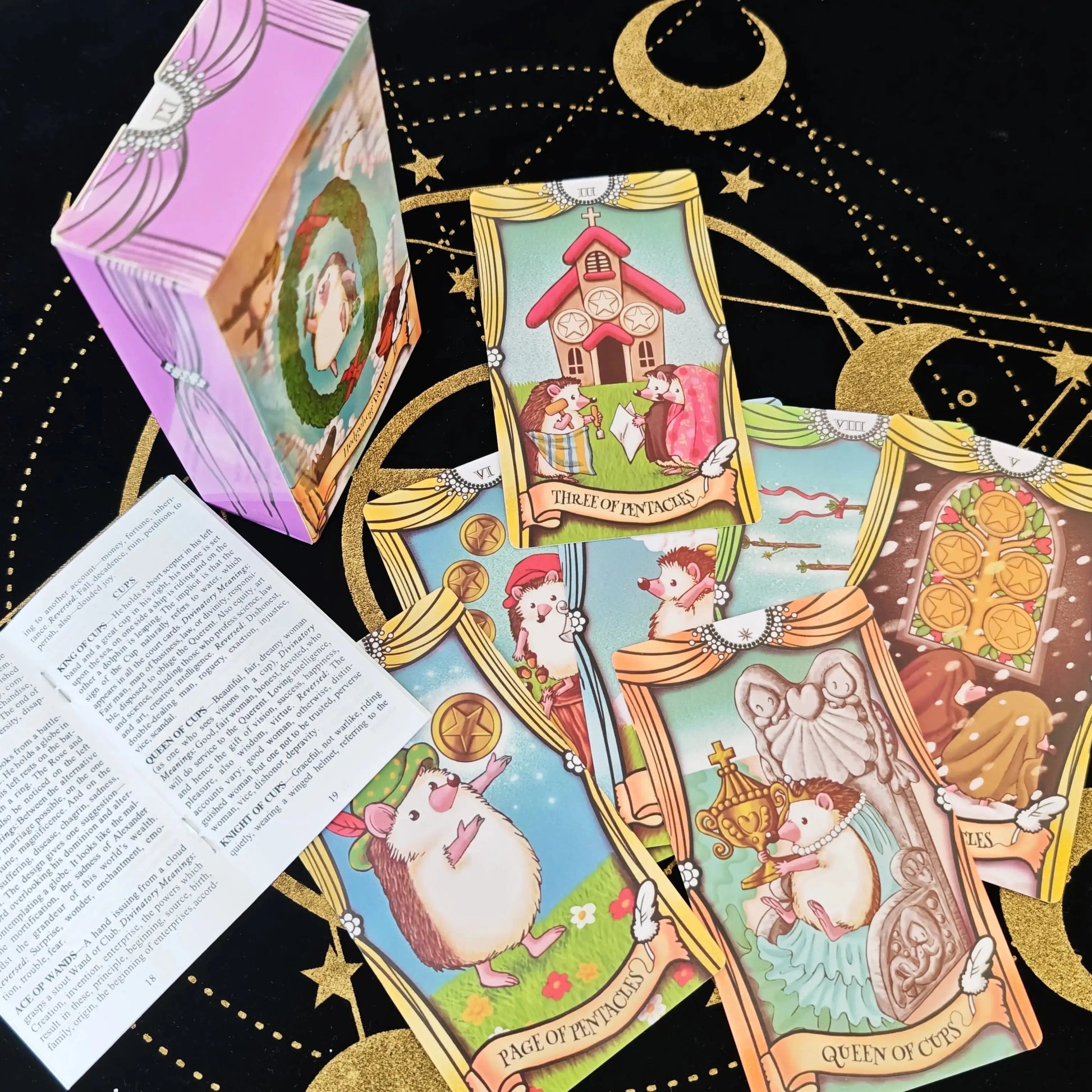 🦔 Hedgehog Tarot Deck – 78-Card Beginner-Friendly Rider-Waite Inspired Oracle & Divination Game | Pocket Size 12x7cm