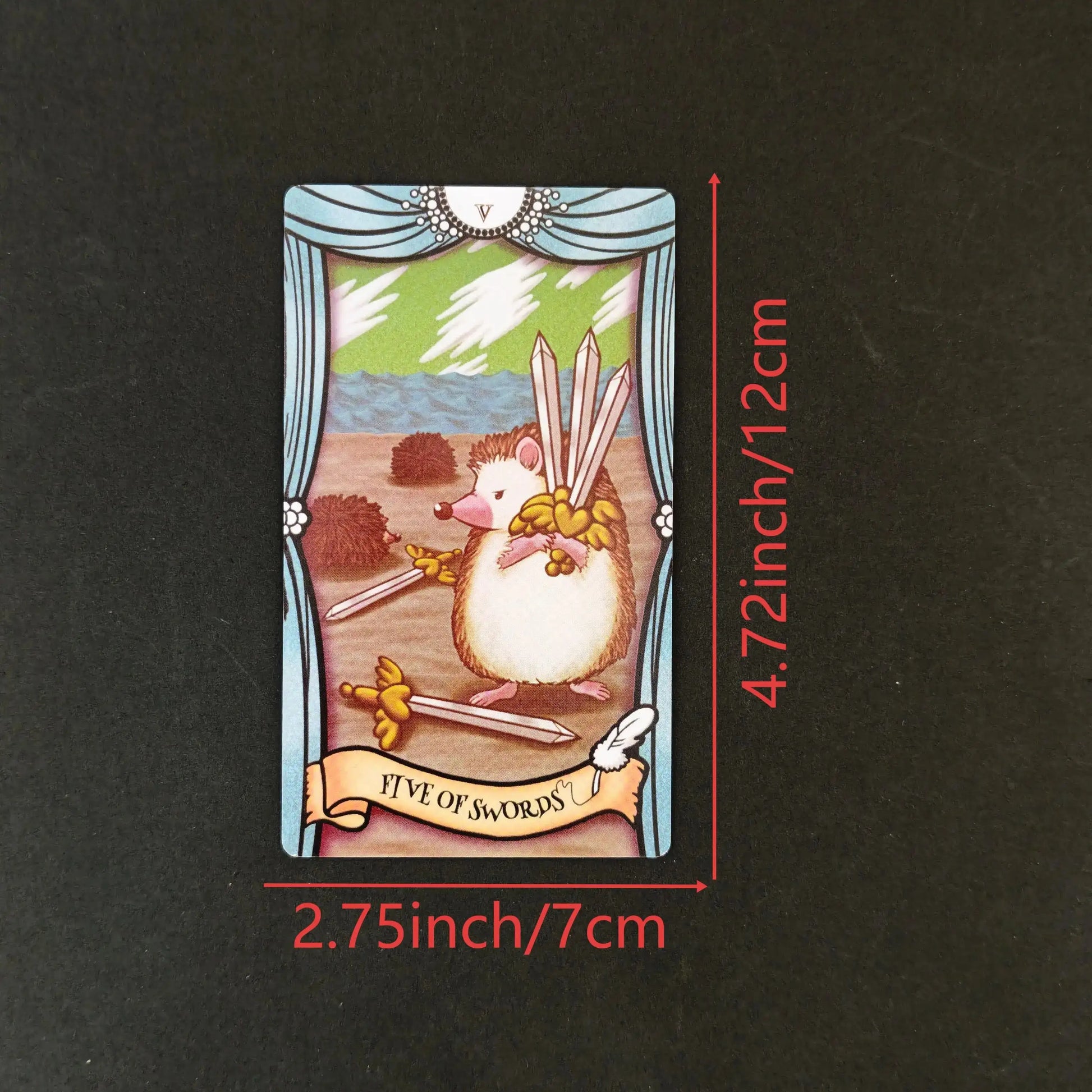 🦔 Hedgehog Tarot Deck – 78-Card Beginner-Friendly Rider-Waite Inspired Oracle & Divination Game | Pocket Size 12x7cm