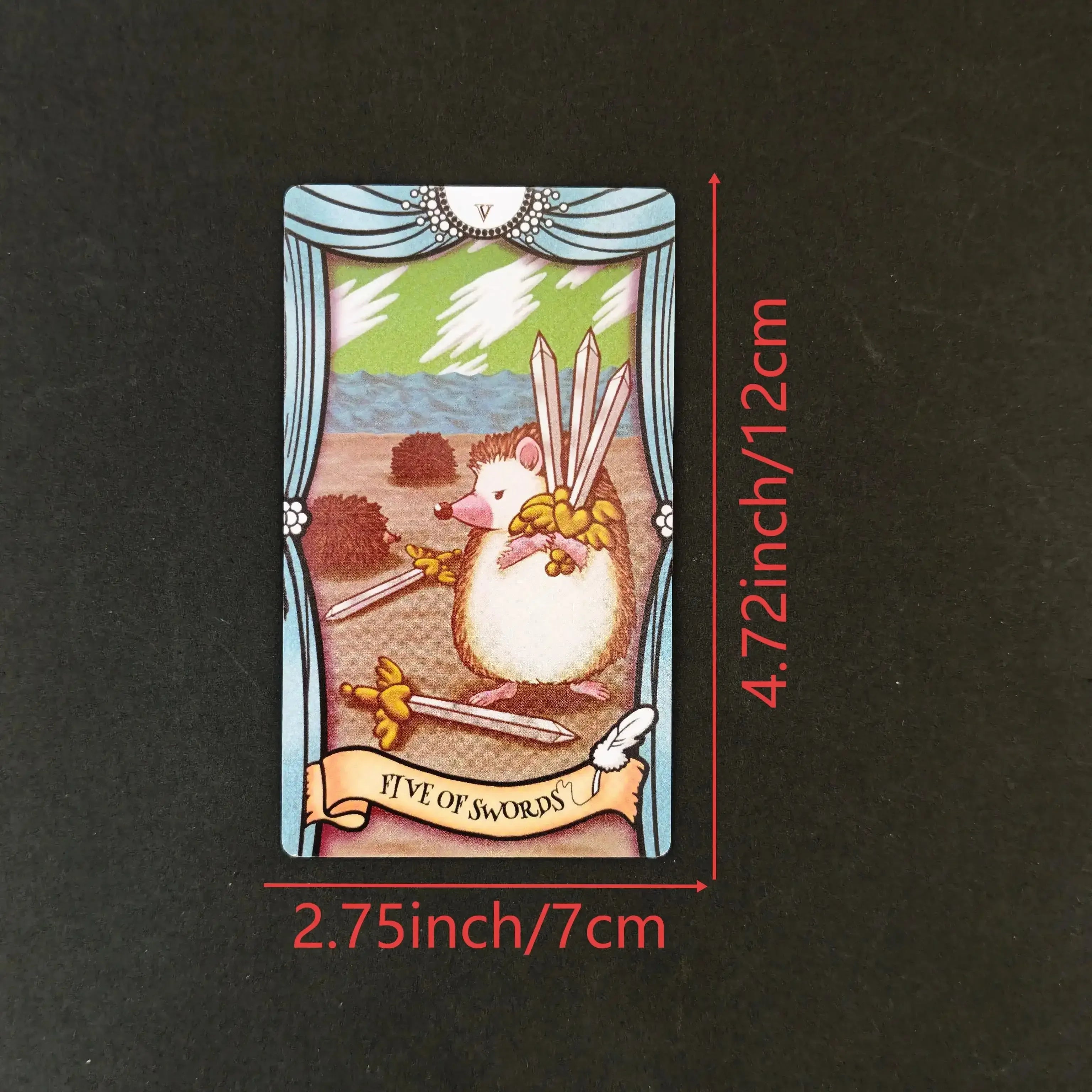 🦔 Hedgehog Tarot Deck – 78-Card Beginner-Friendly Rider-Waite Inspired Oracle & Divination Game | Pocket Size 12x7cm