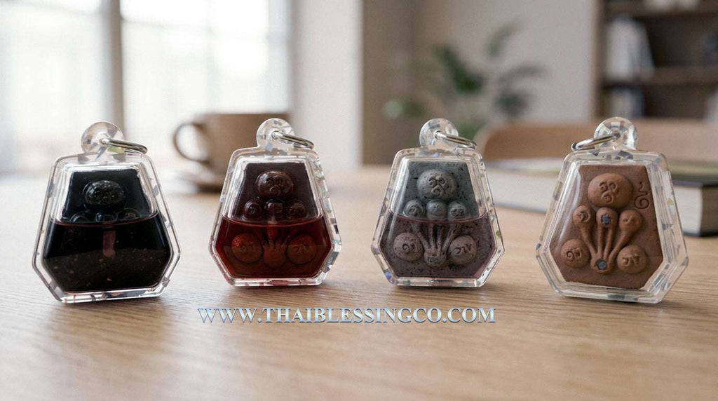 ⛰️ Earthen Hexagonal "Pra Pidta Kadook Pee": The Triple-Master Sovereign of Sacred Minerals & Ancient Protection