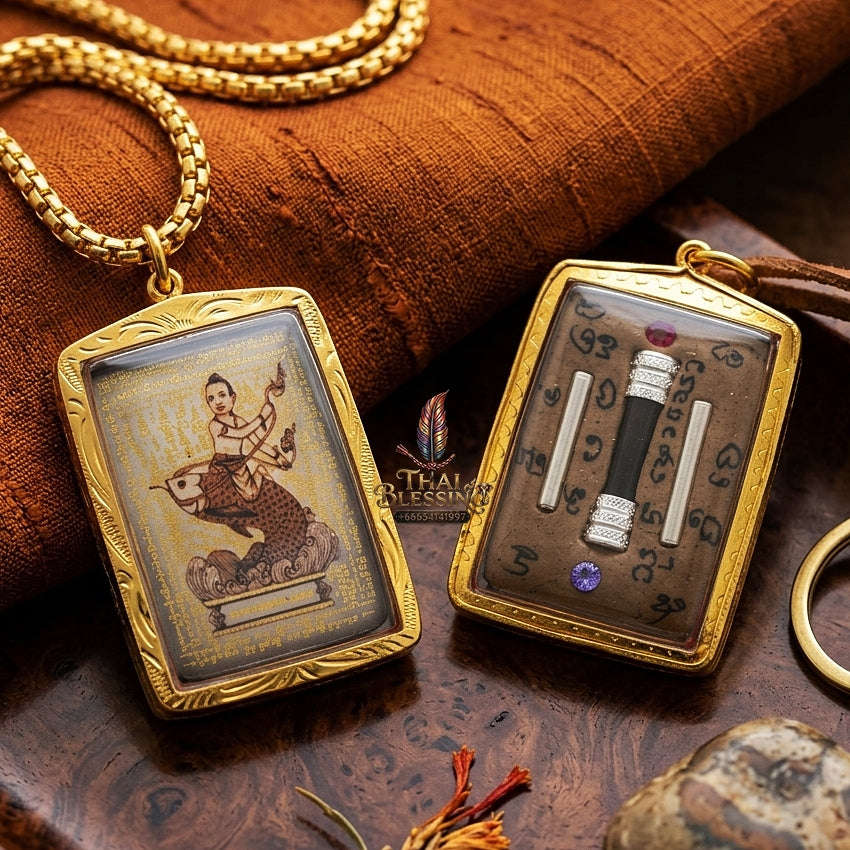 High-Conversion Wealth & Charismatic Attraction Catalyst Locket Kumanthong Special-Embedded Edition Phongphraikuman & Sacred Wealth Powders Phra Achan Supphasit Thai Blessing Co By RURUECHA
