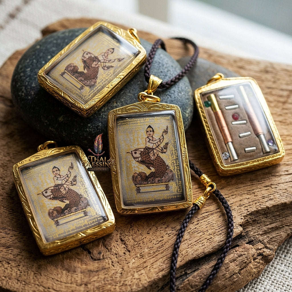 High-Conversion Wealth & Charismatic Attraction Catalyst Locket Kumanthong Special-Embedded Edition Phongphraikuman & Sacred Wealth Powders Phra Achan Supphasit Thai Blessing Co By RURUECHA