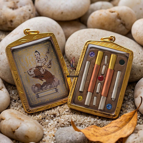 High-Conversion Wealth & Charismatic Attraction Catalyst Locket Kumanthong Special-Embedded Edition Phongphraikuman & Sacred Wealth Powders Phra Achan Supphasit Thai Blessing Co By RURUECHA