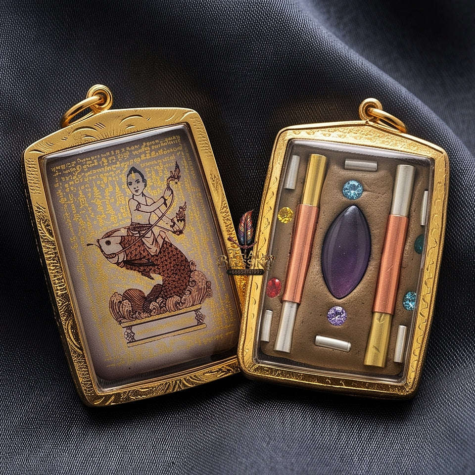 High-Conversion Wealth & Charismatic Attraction Catalyst Locket Kumanthong Special-Embedded Edition Phongphraikuman & Sacred Wealth Powders Phra Achan Supphasit Thai Blessing Co By RURUECHA