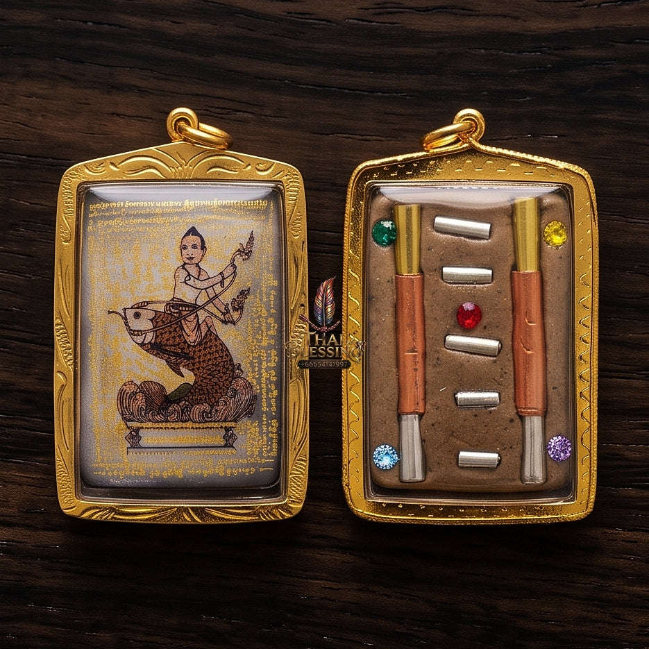 High-Conversion Wealth & Charismatic Attraction Catalyst Locket Kumanthong Special-Embedded Edition Phongphraikuman & Sacred Wealth Powders Phra Achan Supphasit Thai Blessing Co By RURUECHA