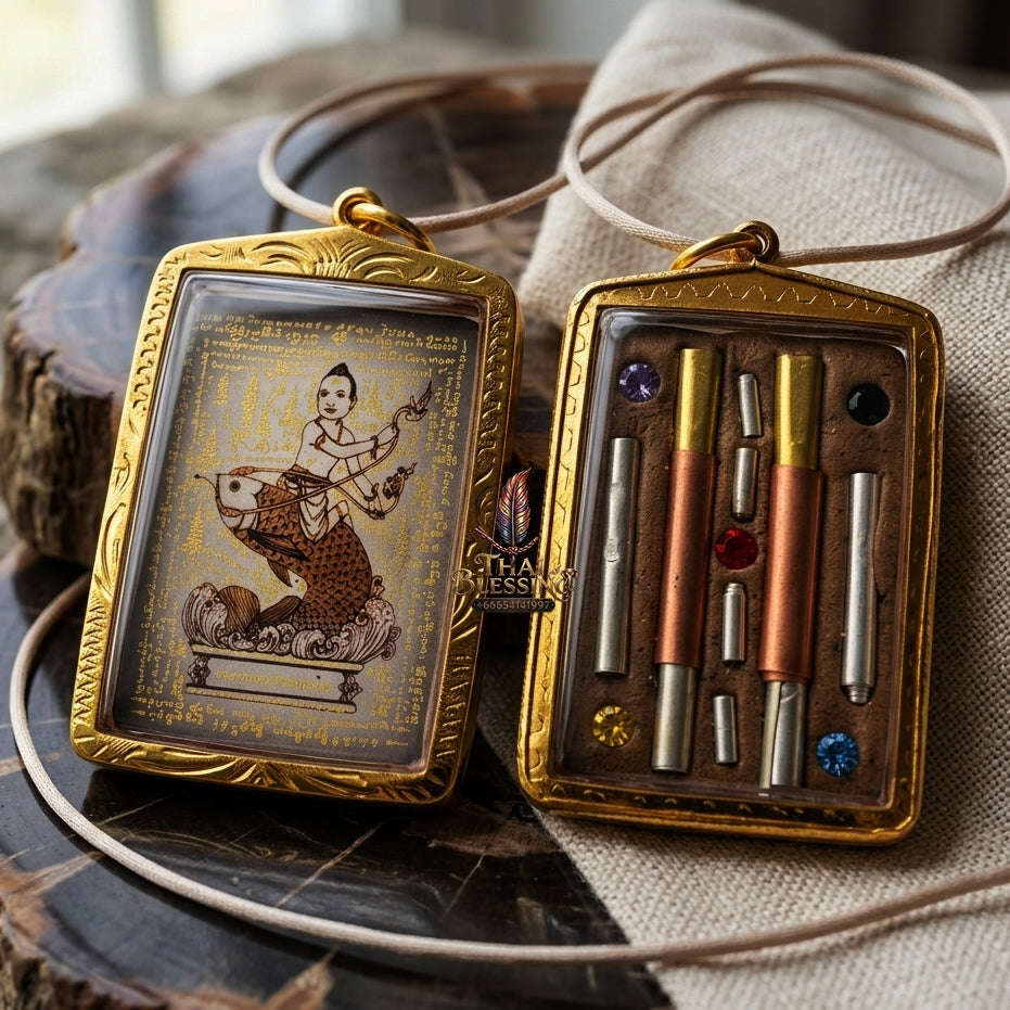 High-Conversion Wealth & Charismatic Attraction Catalyst Locket Kumanthong Special-Embedded Edition Phongphraikuman & Sacred Wealth Powders Phra Achan Supphasit Thai Blessing Co By RURUECHA