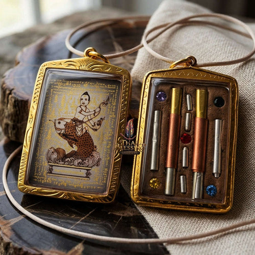 High-Conversion Wealth & Charismatic Attraction Catalyst Locket Kumanthong Special-Embedded Edition Phongphraikuman & Sacred Wealth Powders Phra Achan Supphasit Thai Blessing Co By RURUECHA