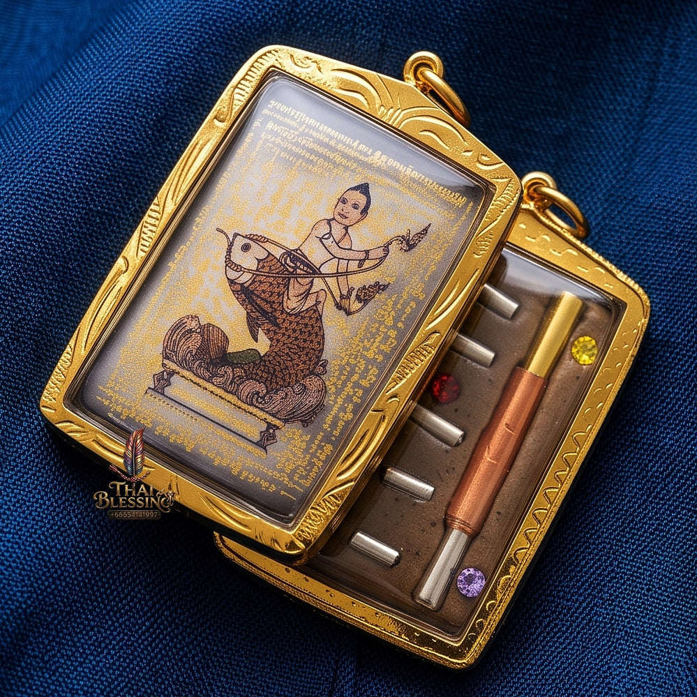 High-Conversion Wealth & Charismatic Attraction Catalyst Locket Kumanthong Special-Embedded Edition Phongphraikuman & Sacred Wealth Powders Phra Achan Supphasit Thai Blessing Co By RURUECHA