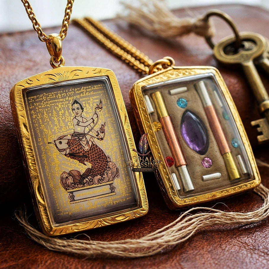 High-Conversion Wealth & Charismatic Attraction Catalyst Locket Kumanthong Special-Embedded Edition Phongphraikuman & Sacred Wealth Powders Phra Achan Supphasit Thai Blessing Co By RURUECHA
