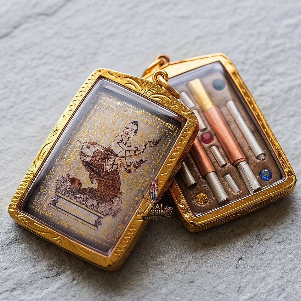 High-Conversion Wealth & Charismatic Attraction Catalyst Locket Kumanthong Special-Embedded Edition Phongphraikuman & Sacred Wealth Powders Phra Achan Supphasit Thai Blessing Co By RURUECHA
