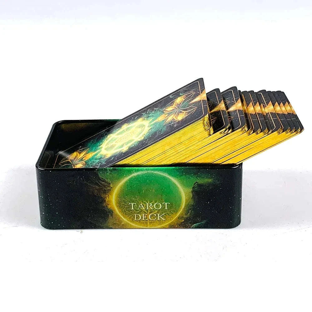 High-Quality Tarot Deck in Tin Box - 78 Gilded Cards with Guidebook for Divination, Games, and Holiday Fun