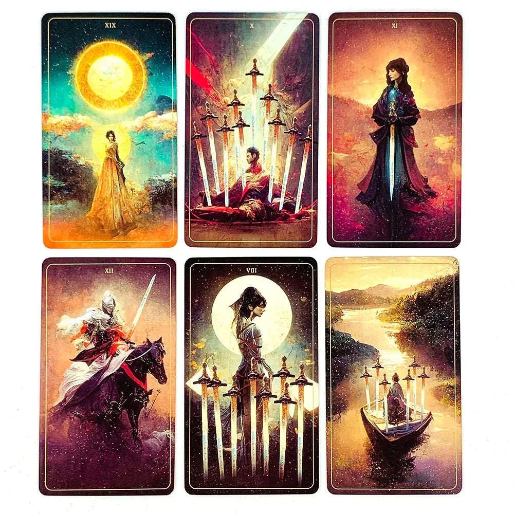 High-Quality Tarot Deck in Tin Box - 78 Gilded Cards with Guidebook for Divination, Games, and Holiday Fun