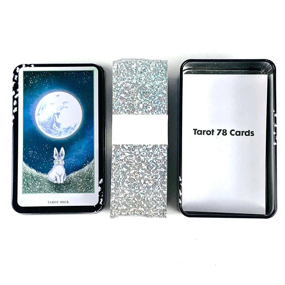 High-Quality Tarot Deck with Tin Box – Gilded Edges English Visions Edition for Board Games & Gifts