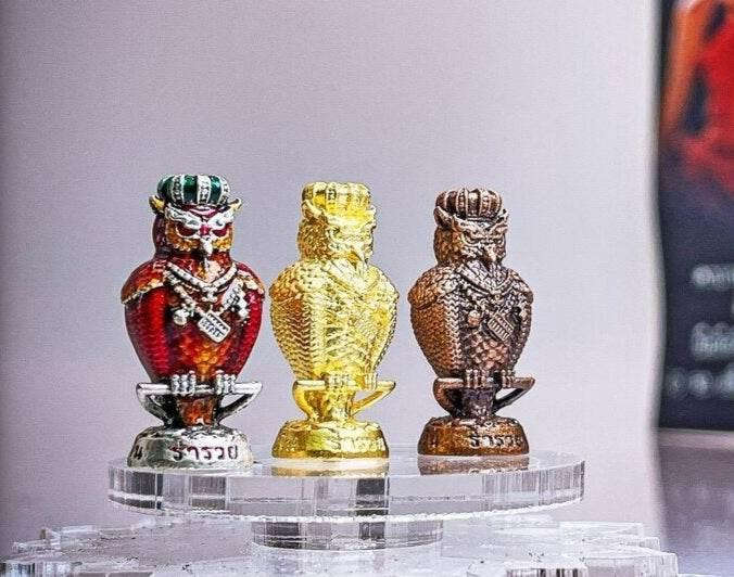 Hoot of Wealth Owl Amulet for Prosperity & Fortune | Consecrated by Luangpu Maen Phuriyanano, Khao Chan Temple, Phetchabun
