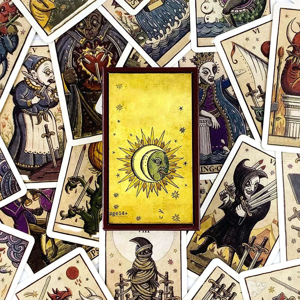 Hot-Selling 78pcs Tarot Cards Deck - English Version for Fortune Telling, Divination & Family Fun | Ideal Halloween & Christmas Gifts