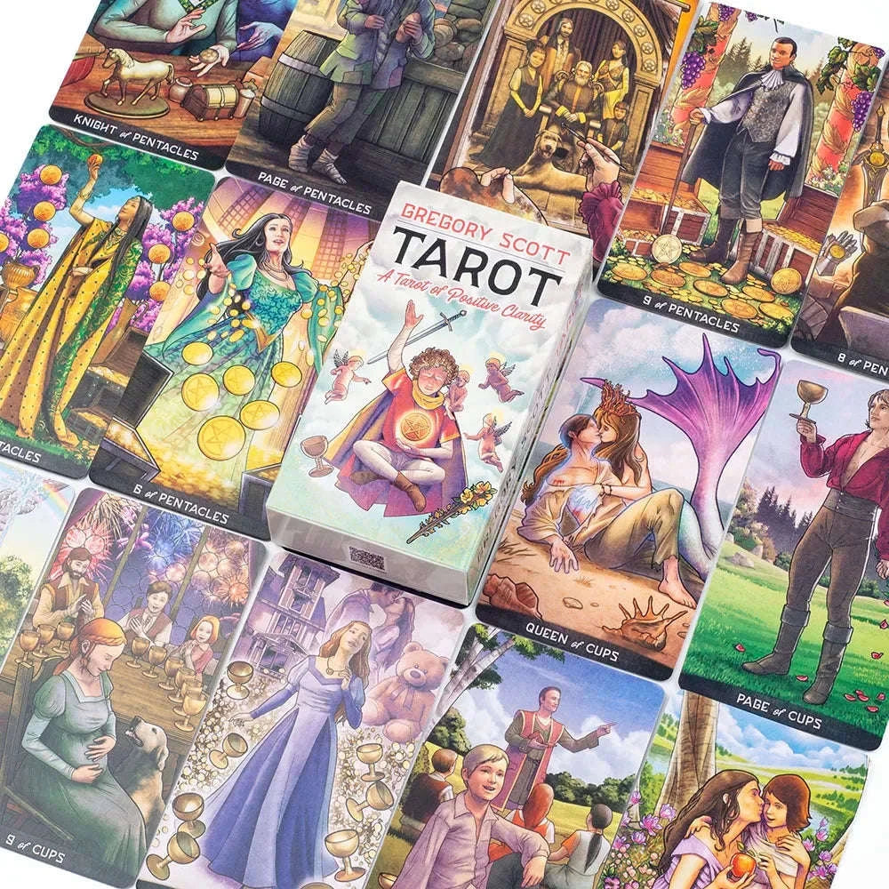 Hot Selling Gregory Scott Tarot Deck - 78 Cards for Beginners | English Visions, Puzzle & Family Party Game | Size: 11.1 × 6.1 cm