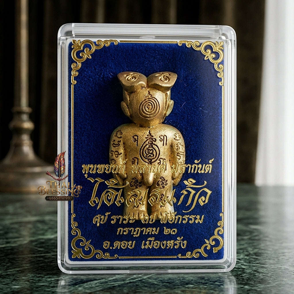 ✨ Hun Payont Ai Nen Kaeo Nuea Thong Thip  Absolute Protection, Black Magic Defense, & Fortune Edition, Thai Blessing Co By RURUECHA