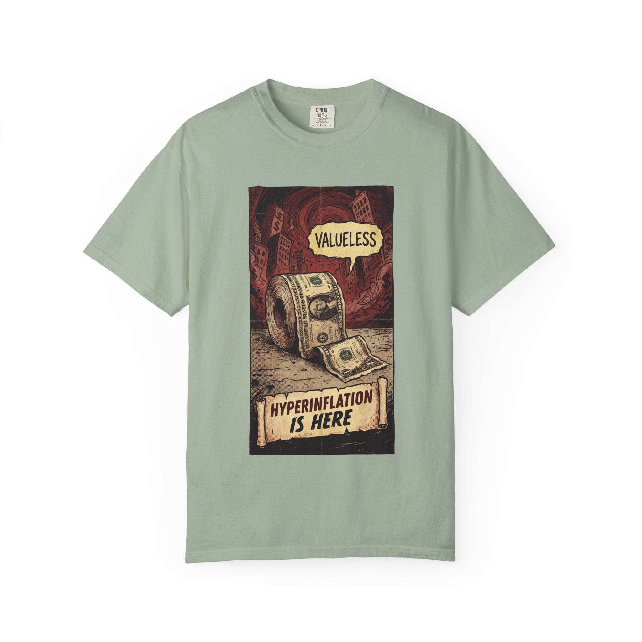 Hyperinflation Is Here Shirt, Funny Finance T-Shirt, Valueless Money Toilet Paper Graphic, Vintage Retro Economic Crisis Tee, Sarcastic Political Top Bay