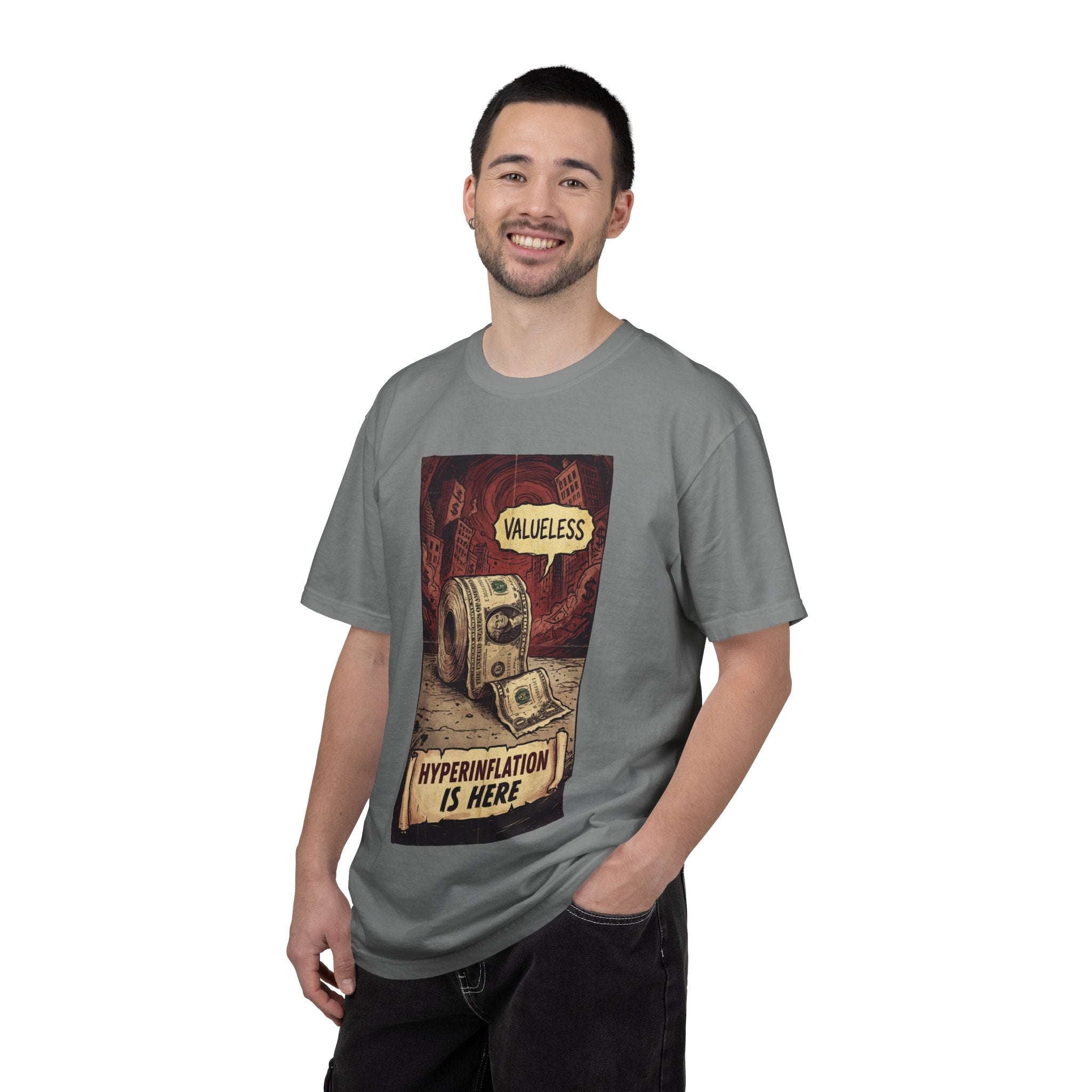 Hyperinflation Is Here Shirt, Funny Finance T-Shirt, Valueless Money Toilet Paper Graphic, Vintage Retro Economic Crisis Tee, Sarcastic Political Top