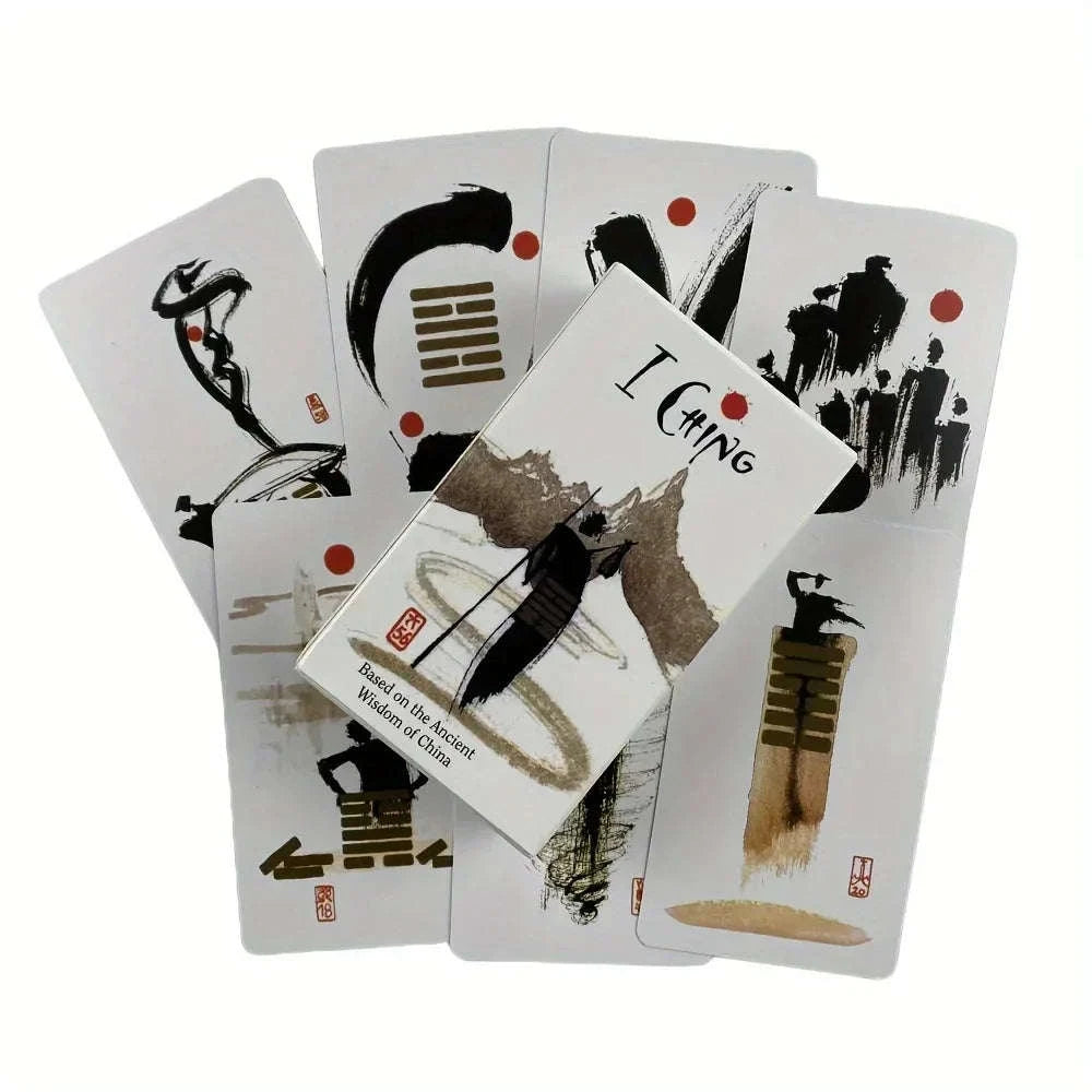 I Ching Tarot Cards - 64-Card Oracle Deck for Wisdom & Divination in English - Perfect for Board & Party Games
