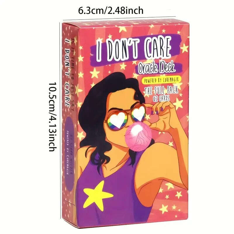 I DON'T CARE Oracle Deck – Empowering Selfcare Cards 10.3 x 6 cm, Full Pack 82 Vibrant Cards