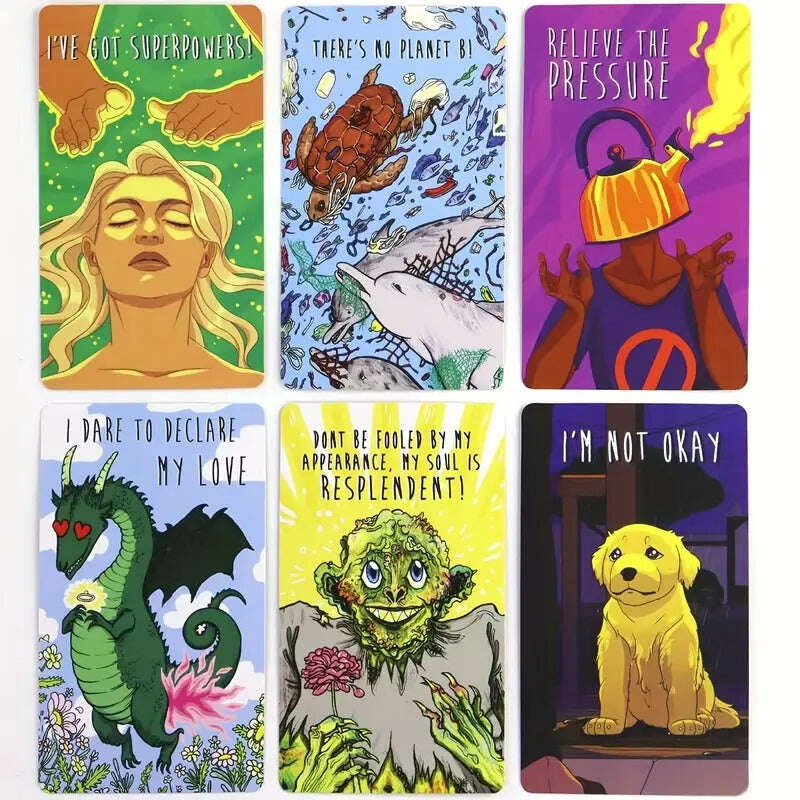 I DON'T CARE Oracle Deck – Empowering Selfcare Cards 10.3 x 6 cm, Full Pack 82 Vibrant Cards