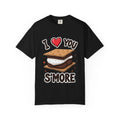 I Heart You Smore Shirt, Cute Smores Campfire T-Shirt, Camping Pun Tee, Marshmallow Chocolate Graphic, Bonfire Couples Gift Black