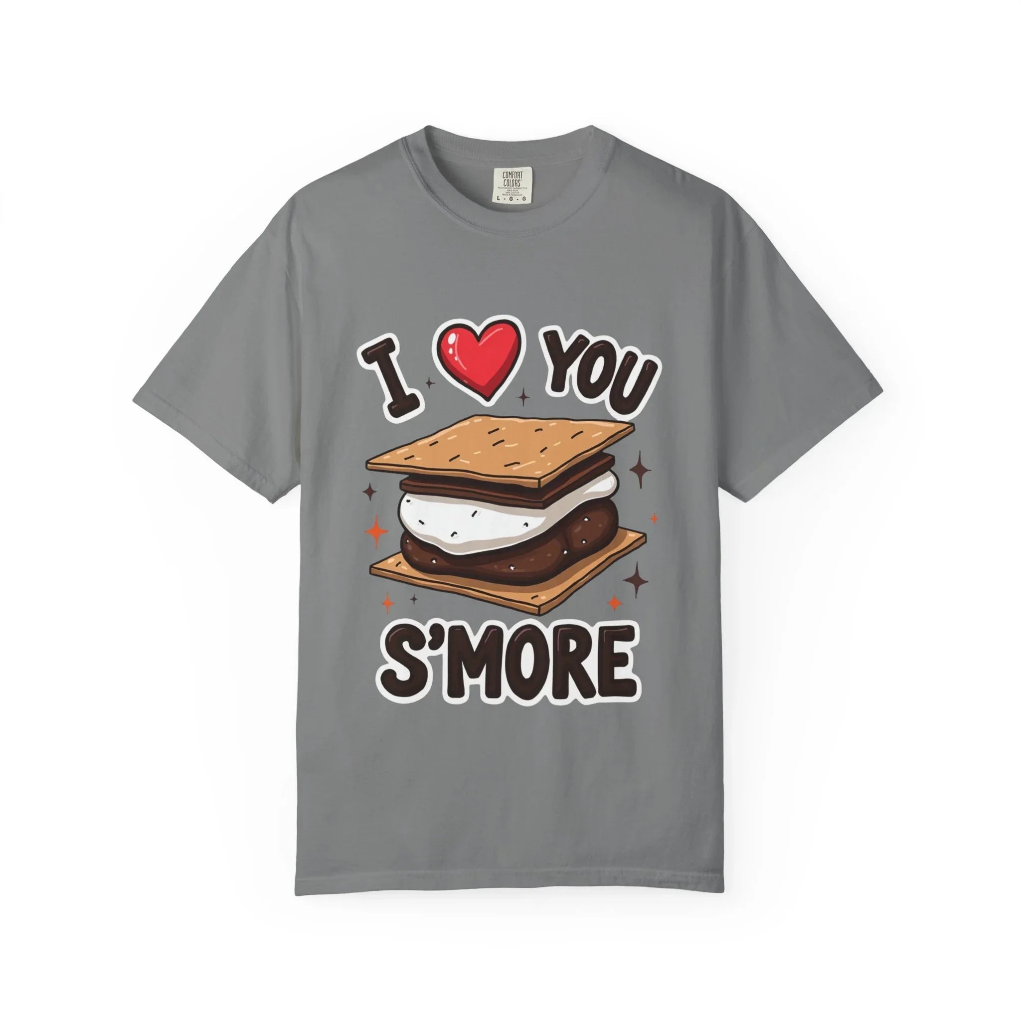 I Heart You Smore Shirt, Cute Smores Campfire T-Shirt, Camping Pun Tee, Marshmallow Chocolate Graphic, Bonfire Couples Gift Grey
