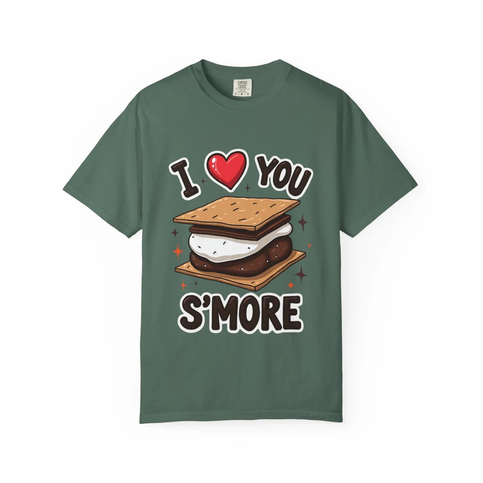 I Heart You Smore Shirt, Cute Smores Campfire T-Shirt, Camping Pun Tee, Marshmallow Chocolate Graphic, Bonfire Couples Gift Blue Spruce