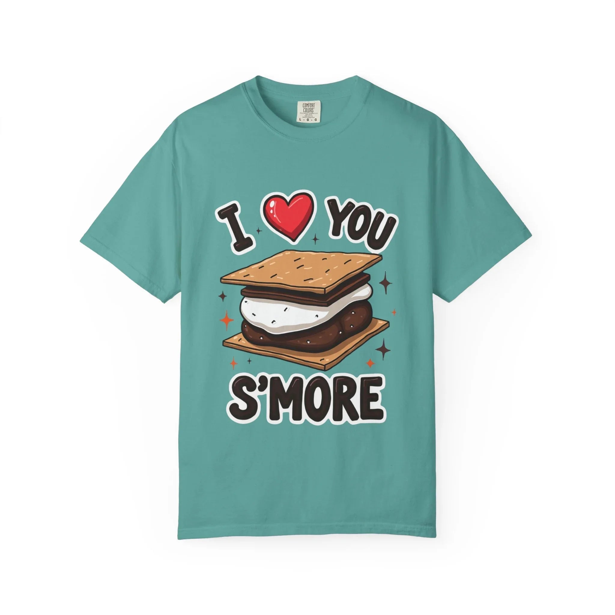 I Heart You Smore Shirt, Cute Smores Campfire T-Shirt, Camping Pun Tee, Marshmallow Chocolate Graphic, Bonfire Couples Gift Seafoam