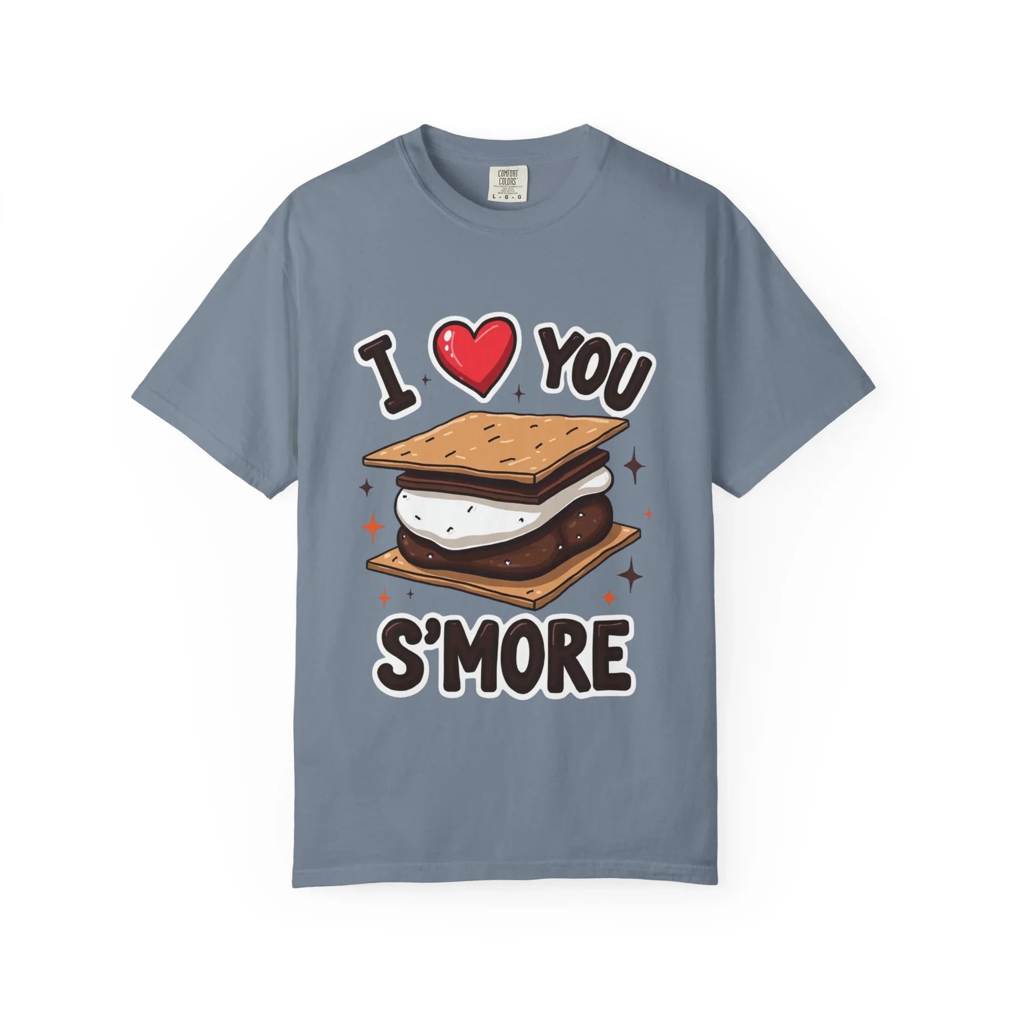 I Heart You Smore Shirt, Cute Smores Campfire T-Shirt, Camping Pun Tee, Marshmallow Chocolate Graphic, Bonfire Couples Gift Blue Jean