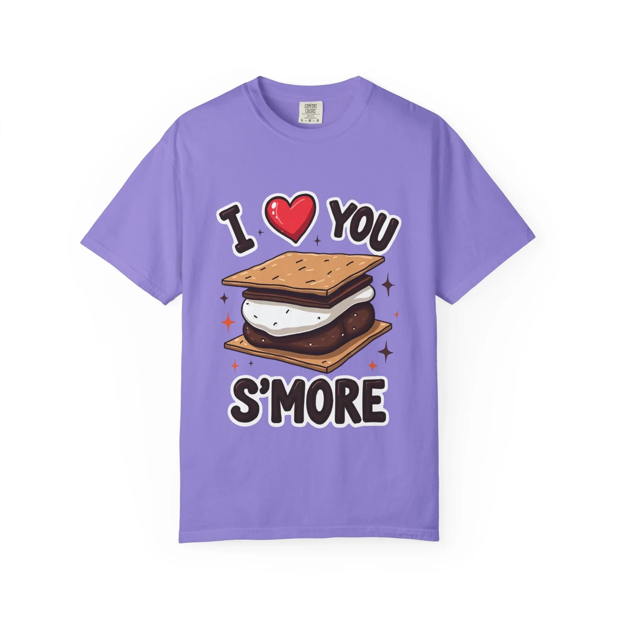I Heart You Smore Shirt, Cute Smores Campfire T-Shirt, Camping Pun Tee, Marshmallow Chocolate Graphic, Bonfire Couples Gift Violet