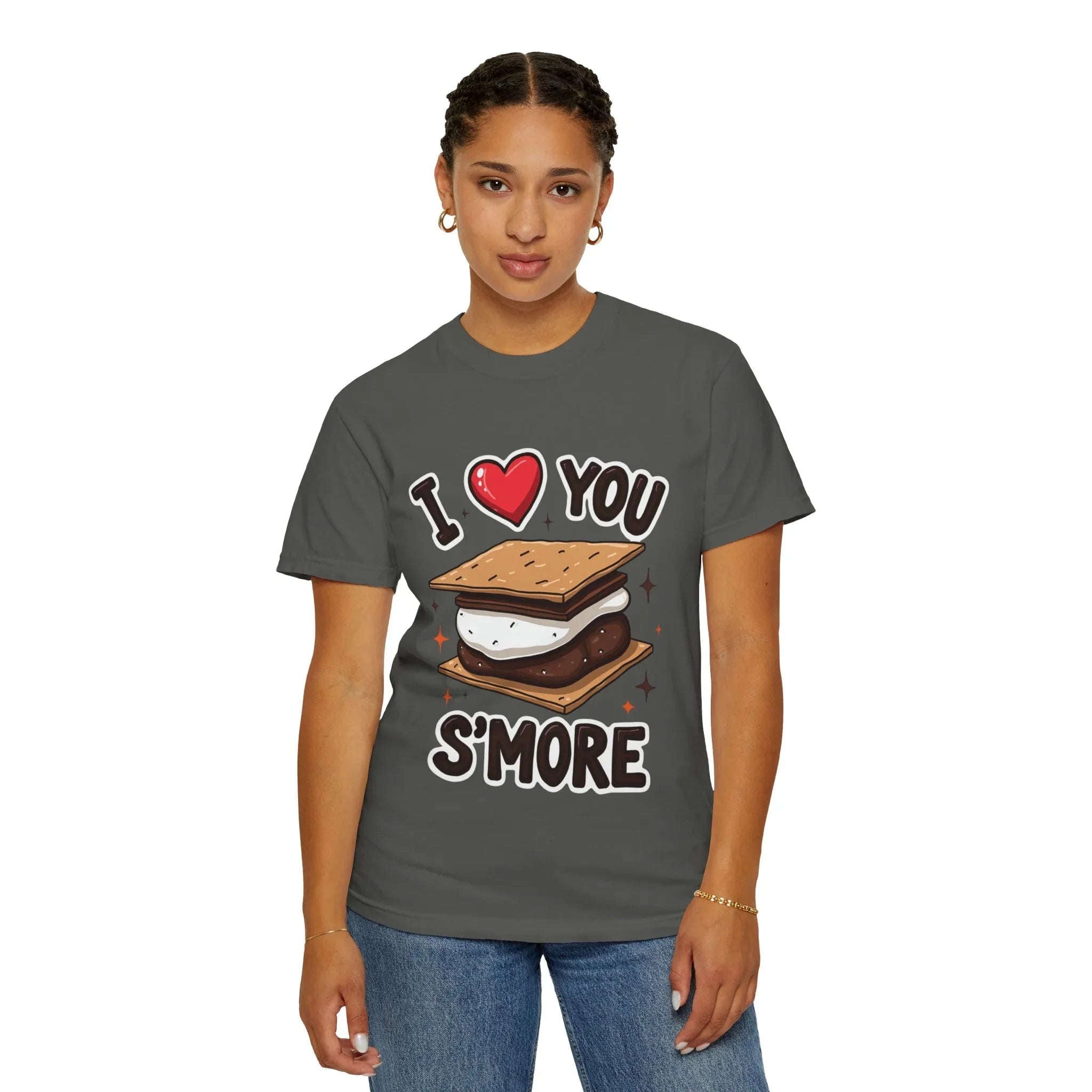 I Heart You Smore Shirt, Cute Smores Campfire T-Shirt, Camping Pun Tee, Marshmallow Chocolate Graphic, Bonfire Couples Gift