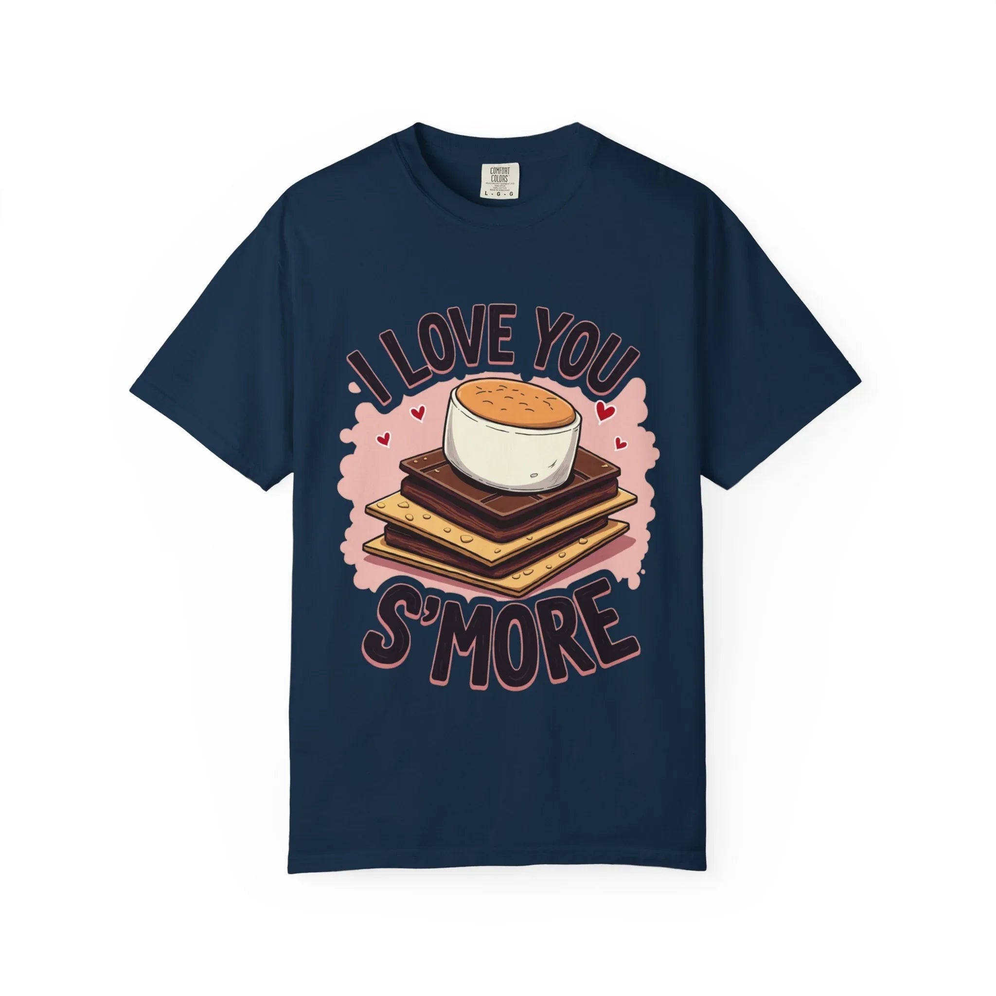 I Love You Smore Shirt, Cute Smores Campfire Tee, Marshmallow Graphic T-Shirt, Funny Camping Pun, Bonfire Couples Gift True Navy