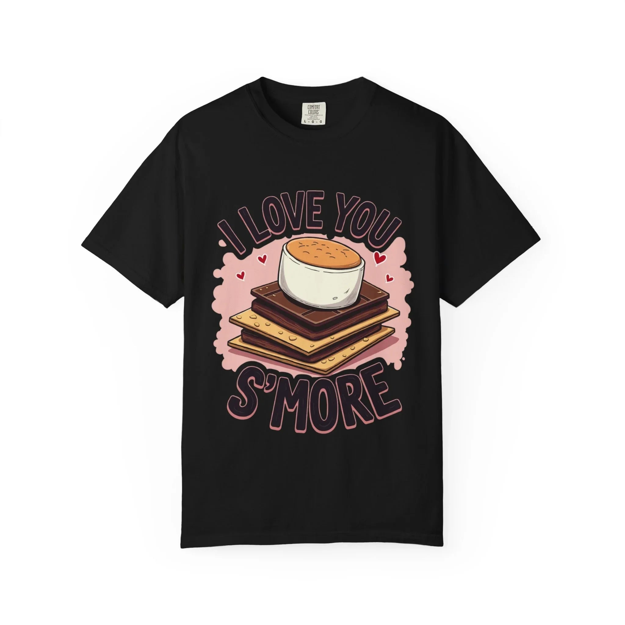 I Love You Smore Shirt, Cute Smores Campfire Tee, Marshmallow Graphic T-Shirt, Funny Camping Pun, Bonfire Couples Gift Black